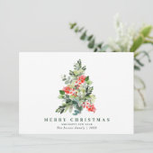 3 PHOTO Holly Berry kerstboom Greeting Holida Feestdagenkaart (Staand voorkant)