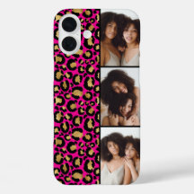 3 Photo Hot Pink And Gold Leopard Print