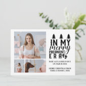3 Photo In My Merry Pregnant Era Christmas Feestdagenkaart (Staand voorkant)