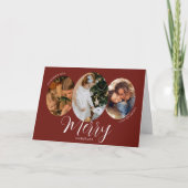 3 Photo Merry Christmas Family Bedankkaart (Voorkant)