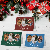 3 Photo Merry Christmas Family Bedankkaart