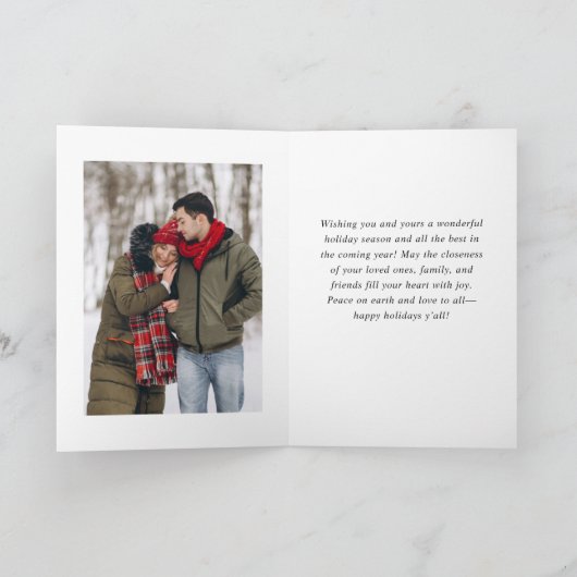 3 PHOTO Modern Gouden Kerstgroet Feestdagen Kaart (Binnen)