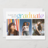 3 Photo Personalized Senior Graduation Announcemen (Voorkant)
