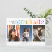 3 Photo Personalized Senior Graduation Announcemen (Staand voorkant)