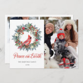 3 PHOTO Red Kardinaal kerstgeschut Feestdagenkaart (Voorkant / Achterkant)