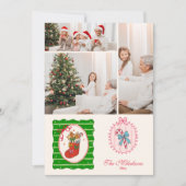 3 Photo RRetro Whimsical Christmas Feestdagenkaart (Voorkant)
