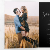 3 Photo Script Wedding Sla de datum op Drieluik Aankondiging (Binnenzijde eerst)