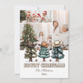 3 photo Western Howdy Christmas Feestdagenkaart (Voorkant)