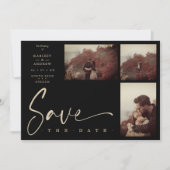 3 Photos Black Chic Trendy Collage Wedding Covid19 (Voorkant)