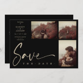 3 Photos Black Chic Trendy Collage Wedding Covid19 (Voorkant / Achterkant)