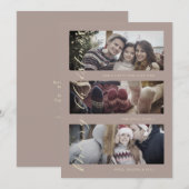 3 Photos Collage Golden Effect Christmas Photo Feestdagenkaart (Voorkant / Achterkant)