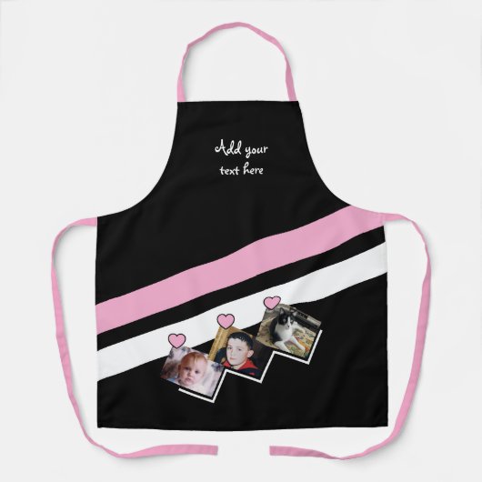 3 photos custom text black pink schort (Voorkant)