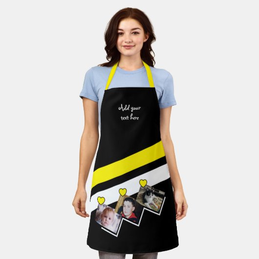 3 photos custom text black yellow schort (Gedragen)