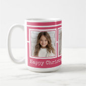 3 Photos, Long Message, Berry Pink Modern P31 Koffiemok (Links)