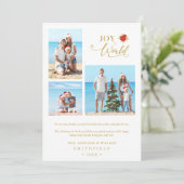 3 Photos Poinsettias Whimsical Joy to the World (Staand voorkant)