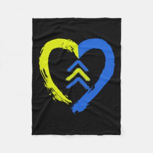3 Pijlen Hart Liefde Down Syndroom Bewustzijn Fleece Deken