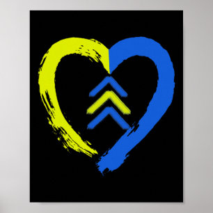 3 Pijlen Hart Liefde Down Syndroom Bewustzijn Poster