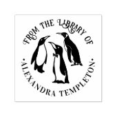 3 Pinguïn Silhouet “Uit de bibliotheek van” Naam Zelfinktende Stempel (Design)