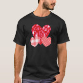 3 Pink Hearts Love Leopard Plaid Polka Dots Valent T-shirt (Voorkant)