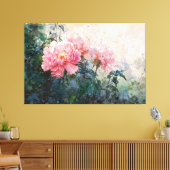 *~* 3 Pioen TV2 Art Roze Uitgerekte Canvas Print (Insitu (Woonkamer))