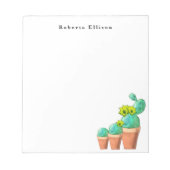 3 Planten met zuidwestelijk Potted Cactus Floral C Notitieblok (Voorkant)
