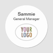 3"Plastic Aangepaste Ronde Magnetische Naam Tag of (Voorkant)