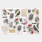 3 Poe Halloween Gothic Collage Ephemera Sheets Inpakpapier Vel (Voorkant 2)