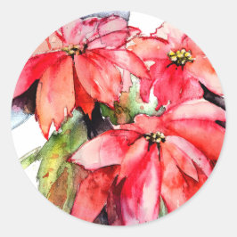 3 Poinsettias Kerst stickers