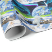 3 Polaire Beer Cubs spelen op sneeuw - Aardachtend Cadeaupapier (Rol Hoek)