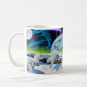 3 Polaire Beer Cubs spelen op sneeuw - Aardachtend Koffiemok (Links)