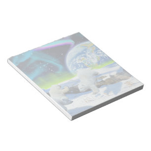 3 Polaire Beer Cubs spelen op sneeuw - Aardachtend Notitieblok