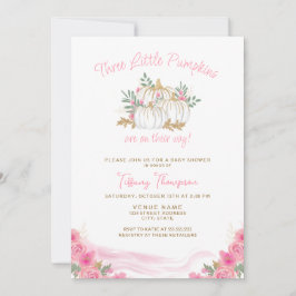 3 pompoenen op weg Herfst meisje drieling Baby sho Kaart