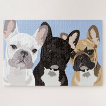 3 Pop Art French Bulldogs