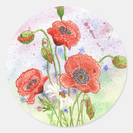 '3 Poppies' Sticker (Voorkant)