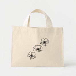 3 Poppy Boho Chic minimalistische supermarkt Canva Mini Tote Bag