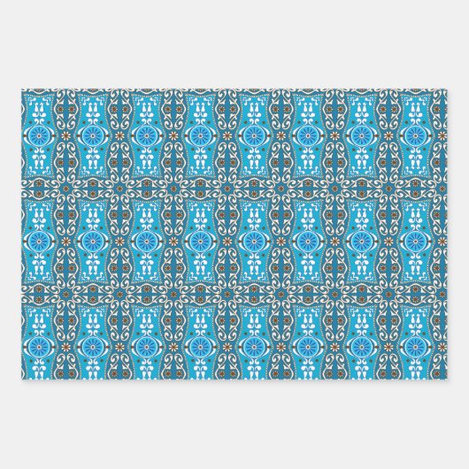 😍 3 Prachtige Azulejos Papier voor het oppakken Inpakpapier Vel (Voorkant 2)