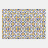  😍 3 Prachtige Azulejos Papier voor het oppakken Inpakpapier Vel (Voorkant)