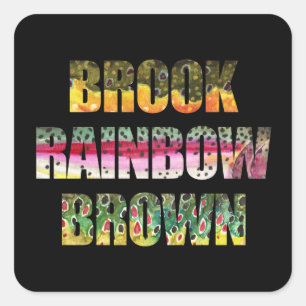 3 Prachtige forelhuiden Vierkante Sticker