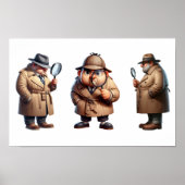 3 privé-detectives op zoek naar aanwijzingen poster (Voorkant)