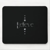 3 punt Silver Block Believe & Black Background Muismat (Voorkant)