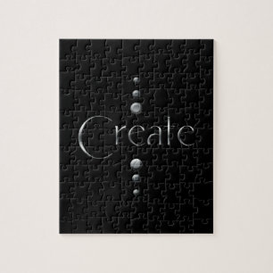 3 punt Silver Block Creëer & Black Background Legpuzzel