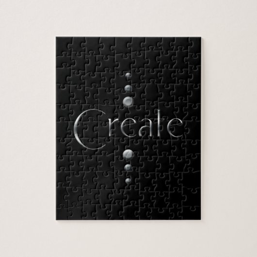 3 punt Silver Block Creëer & Black Background Legpuzzel (Verticaal)