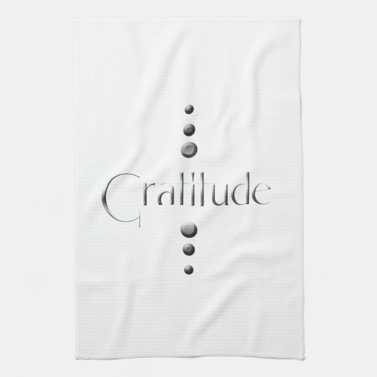 3 punt Silver Block Gratitude Theedoek (Verticaal)