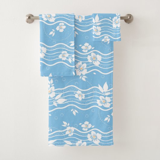 3-puntenhanddoek ingesteld op Giana neptunenblauw Bad Handdoek (Insitu)