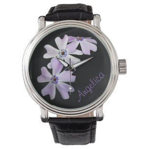 3 Purple Flowers Personalized Watch Horloge