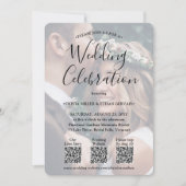 3 QR-codes Eenvoudige foto-overlay All-in-One brui Kaart (Voorkant)