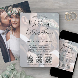 3 QR-codes Eenvoudige foto-overlay All-In-One Huwe Kaart