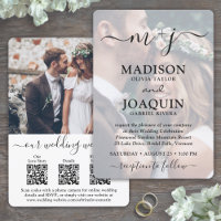 3 QR-codes Elegant script All-in-One Photo Wedding