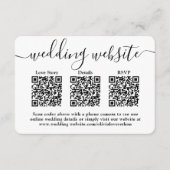 3 QR-codes Trouwwebsite Eenvoudige foto-bijlage RSVP Kaartje (Voorkant)