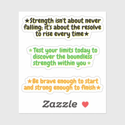 3 Quotes About Strength | Inspirational Stickers (Vel)